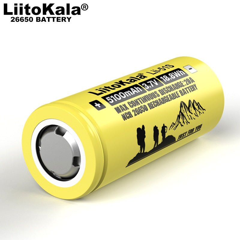 6-30 STÜCKE Liitokala LII-51S 26650 20 A wiederaufladbare Lithiumbatterie 26650 A, 3,7 V 5100 mA. Geeignet für Taschenlampe