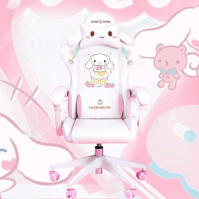 Pink Magic Gaming Chair Girl Game Competitive Rotating Chair Home Liftable Computer Chair Fashion Comfortable Anchor Live Chair