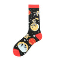 Feliz divertido Unisex pintura UFO astronauta espacio exterior cohete Star War hombres tripulación calcetines Streetwear algodón hombre monopatín vestido