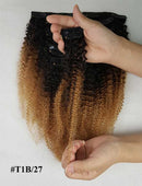 Showcoco Afro Kinky Curly Clip In Hair Extensions Human HairClip 125 8pcs Clip In Real Human Hair Extension 4c Machine-Made Remy