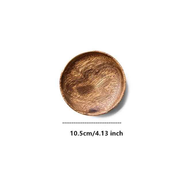 Natural Wooden Round Plates Handmade Dessert Fruit Bread Plate Dish Tray Snacks Dish Soup Dishes Tea Tray Tableware Does not fad