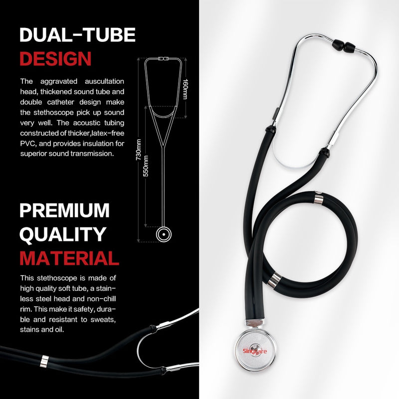 Sinocare Portable Dual Head Stethoscope Doctor Medical Stethoscope Professional Cardiology Medical Equipment Device