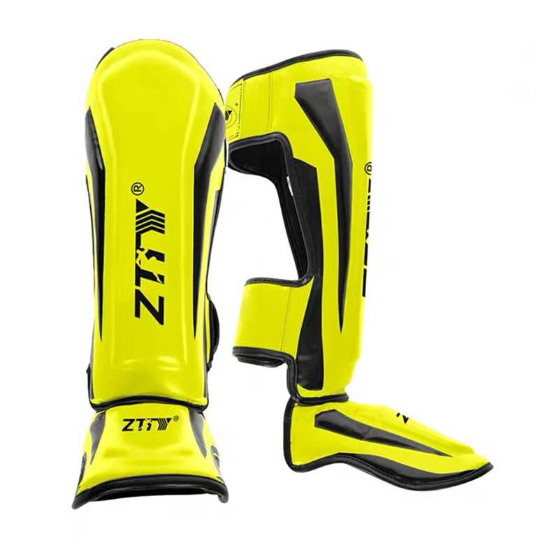 ZTTY Thicker Boxing Shin Guards PU Leather Protection Leggings Equipment Martial Arts Muay Thai Leg Taekwondo Ankle Protectors