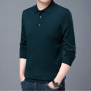 6% Wolle 2022 Hochwertige Designer Neue Modemarke Einfarbig Beiläufiges Japanisches Poloshirt Männer Langarmshirts Herrenbekleidung