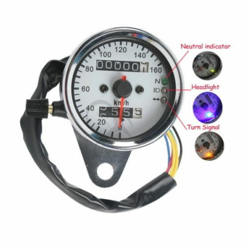 Motorrad-Universal-Kilometerzähler-Tachometer-Messgerät für Harley Honda Yamaha Cafe Racer Suzuki Kawasaki für die meisten Fahrräder