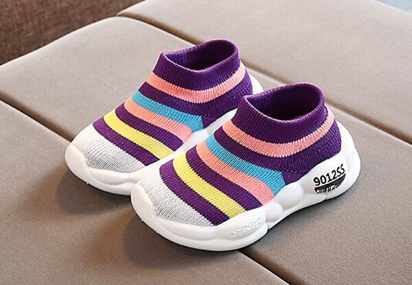 Boys Tennis Shoes Sneakers Girls Rainbow Shoes Mesh Kids Footwear Toddler Stripes Chaussure Zapato Casual SandQ Baby New