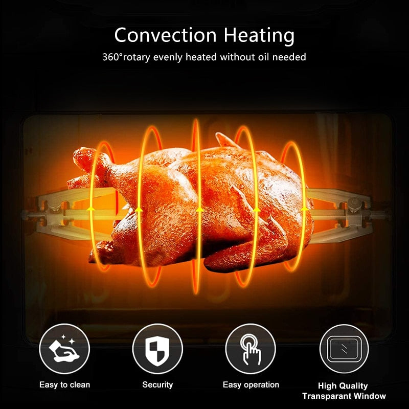 BioloMix 12L 1600W Luftfritteuse Ofen Toaster Rotisserie und Dehydrator mit LED Digital Touchscreen, 16-in-1 Arbeitsplattenofen