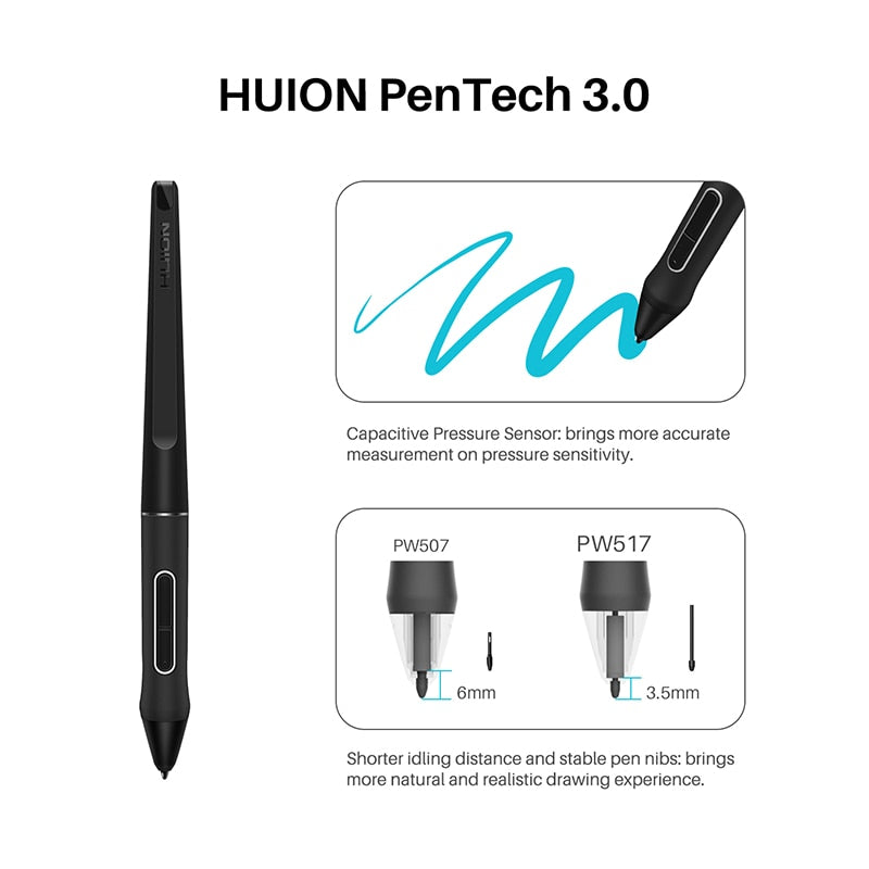 HUION Kamvas 22 Graphic Pen Tablet Monitor Pen Display 21,5 Zoll Blendfreier Bildschirm 120% RGB Windows Mac und Android-Gerät