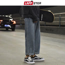 LAPPSTER Solid Blue Jeans Men 2022 Mens Korean Fashions Harem Denim Pants Male Vintage Streetwear Baggy Clothing Regular Fit