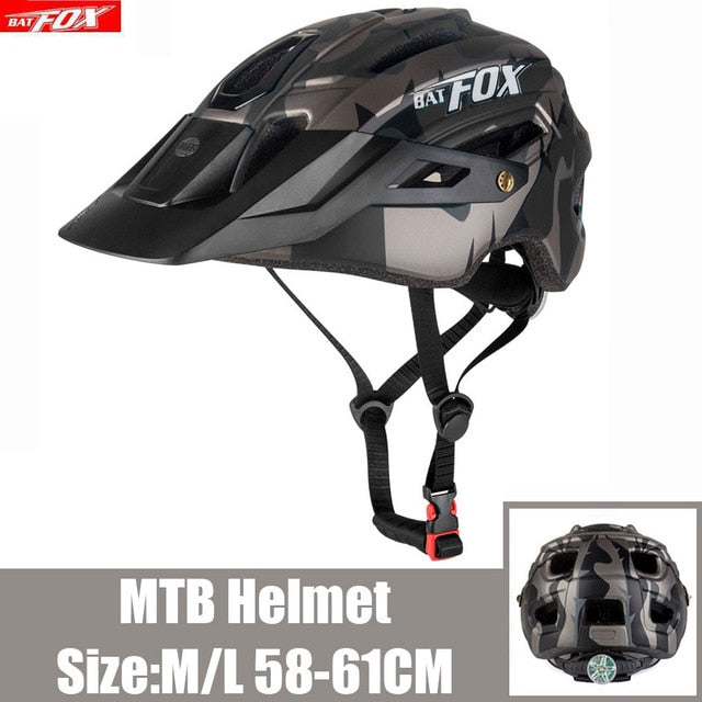 2022 New Batfox Bicycle Helmet for Adult Men Women MTB Bike Mountain Road Cycling Safety Outdoor Sports Safty Helmet