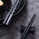 5 Pairs/Set Japanese Style Alloy Chopsticks With Gift Box Non-slip Mildew Proof Sushi Food Chop Sticks Reusable Kitchen Tools