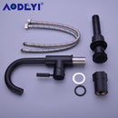 Solid Brass Black Bathroom Basin Faucet Cold And Hot Water Mixer Sink Tap Single Handle Brushed Gold Taps with Pop Up Drain