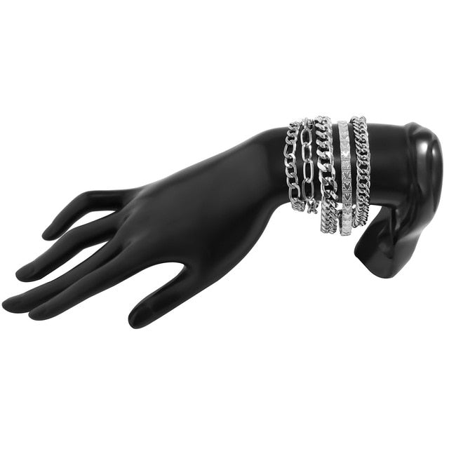 Salircon Vintage Schloss Anhänger Armband Armreifen für Frauen Mädchen Kpop Charm Kette Paar Armbänder zur Hand Punk Schmuck Geschenk 2021