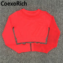 Yoga Set Women Fitness Gym Clothing Sport Suit Seamless Hollow Out Long Sleeve Crop Top High Waist Workout Leggings Sportwear