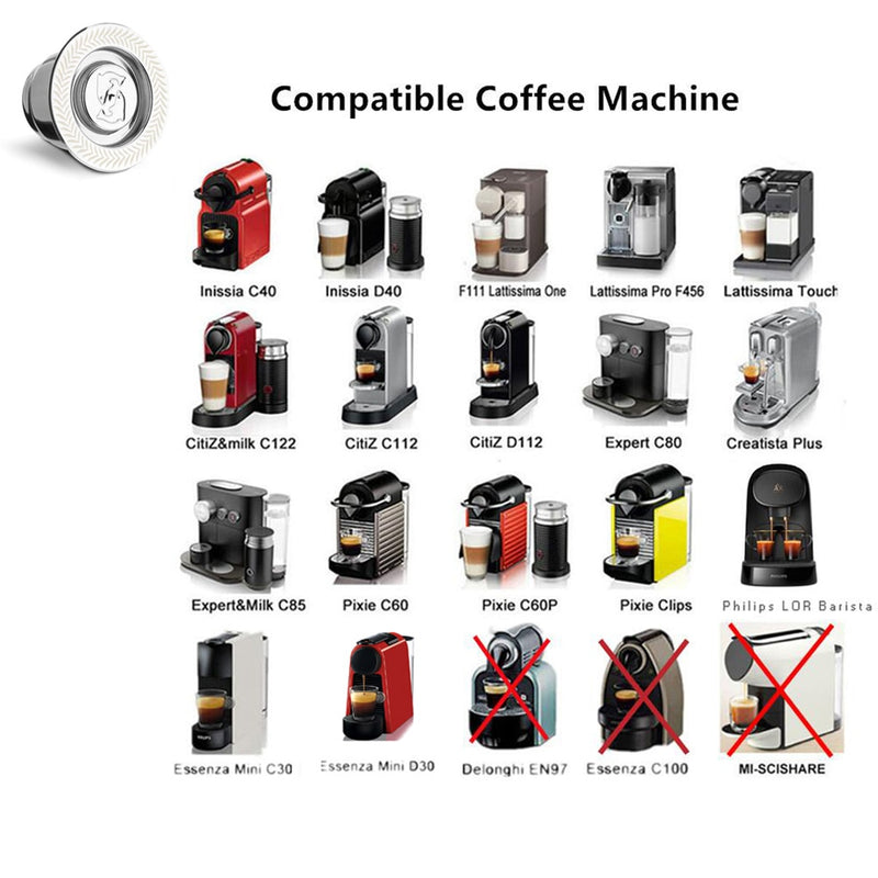 Verbesserter Edelstahl für Nespresso-Kaffeefilter, Kaffeekapseln, Tamper für Espresso, wiederverwendbare, nachfüllbare Körbe