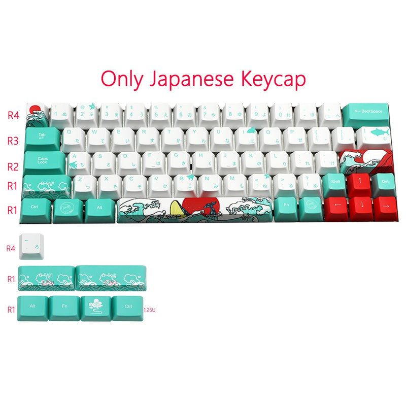 Mechanische Toetsenbord Coral Sea Keycap dz60/poker/GK61/GK64  Dye sublimation pbt Keycap OEM 71 key Korean Japanese Character
