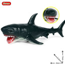 Oenux Large Size Sea Life Animals Soft Great White Shark Big Shark Action Figures Model Lifelike Educational Toys For Kids Gift