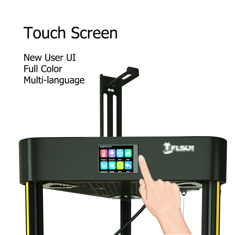 Impresora 3D Flsun Q5 Delta Kossel pantalla táctil DIYmodel TMC2208 controlador silencioso nivelación automática reanudar impresión EasyAssembly 32Bit Board