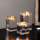 PEANDIM Wedding Centerpieces Decorations Idea K9 Crystal Candle Holder Set Of 3 Tealight Candlestick Candle Strands 6cm 8cm 10cm