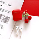 Cute Korean Pearl Silicone Case for Apple Airpods 1 2 Case Accessories Wireless Earphone Protective Cover Cherry Dog Key Ring
