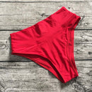 Wholesale Bikini Bottom High Waist Bikini Shorts Tankinis Sporty Panty Solid Candy Color Swimwear Bathing Suit Beach Swim Briefs