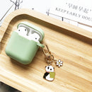 Cute Korean Pearl Silicone Case for Apple Airpods 1 2 Case Accessories Wireless Earphone Protective Cover Cherry Dog Key Ring