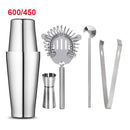 UPORS Stainless Steel Cocktail Set 550ml/750ml Cocktail Shaker Set with Muddler Jigger Bar Spoon Ice Tong Bartender Kit Bar Set