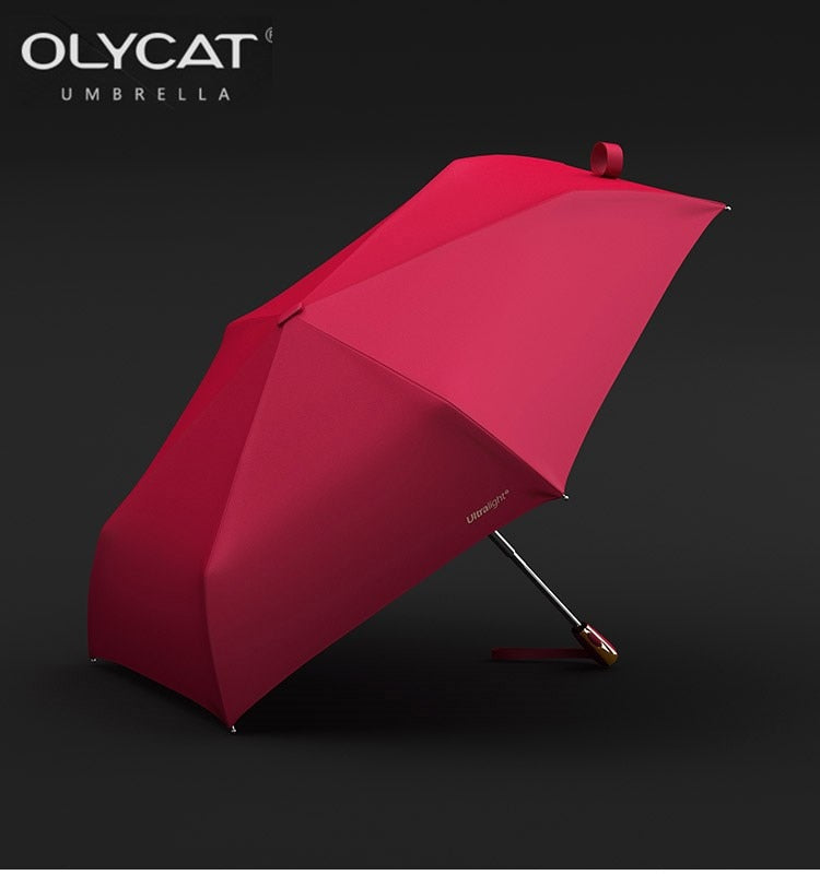 Olycat 3 Folding Automatic Black Coating Sunscreen UV Sunny And Rainy Umbrella Ultra Light Portable Umbrella Female