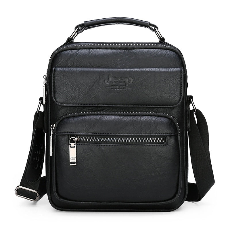 JEEP BULUO, bolsos de mano para hombre, marca famosa, tamaño grande, bandolera de cuero para hombre, bandolera de hombro para iPad de 9,7 pulgadas, informal, de negocios