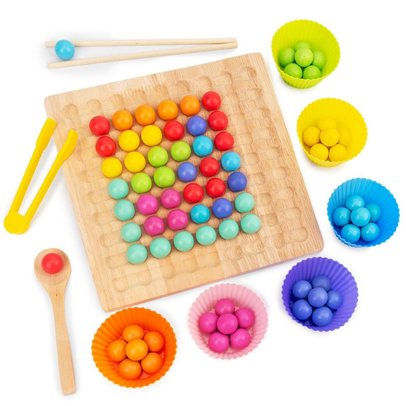 Kids Toys Montessori Wooden Toys Hands Brain Training Clip Beads Puzzle Board Math Game Baby Early Educational Toys For Children