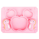 TYRY.HU Baby Dinner plate set Baby Feeding Plate Training Bowl Spoon Fork Dinosaur Cartoon Illustration Non-slip Dinner Plate