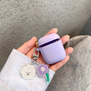 Cute Korean Pearl Silicone Case for Apple Airpods 1 2 Case Accessories Wireless Earphone Protective Cover Cherry Dog Key Ring