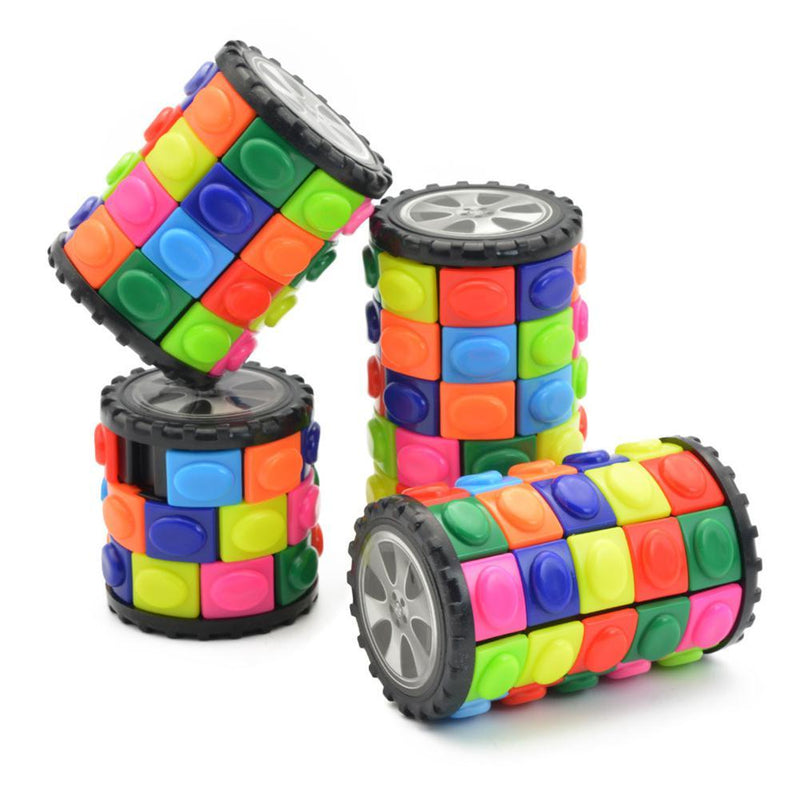 Cilindro deslizante giratorio 3D, cubo mágico colorido, Torre de Babilonia, cubo para aliviar el estrés, rompecabezas para niños, juguetes para niños y adultos, juguetes sensoriales