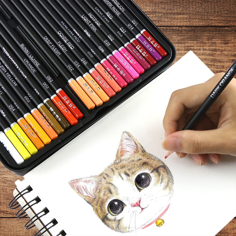 Juego de lápices de colores al óleo profesionales de 120 colores, lápiz de dibujo, lápiz de Color suave y brillante de madera no tóxica, suministros escolares para pintura de artista