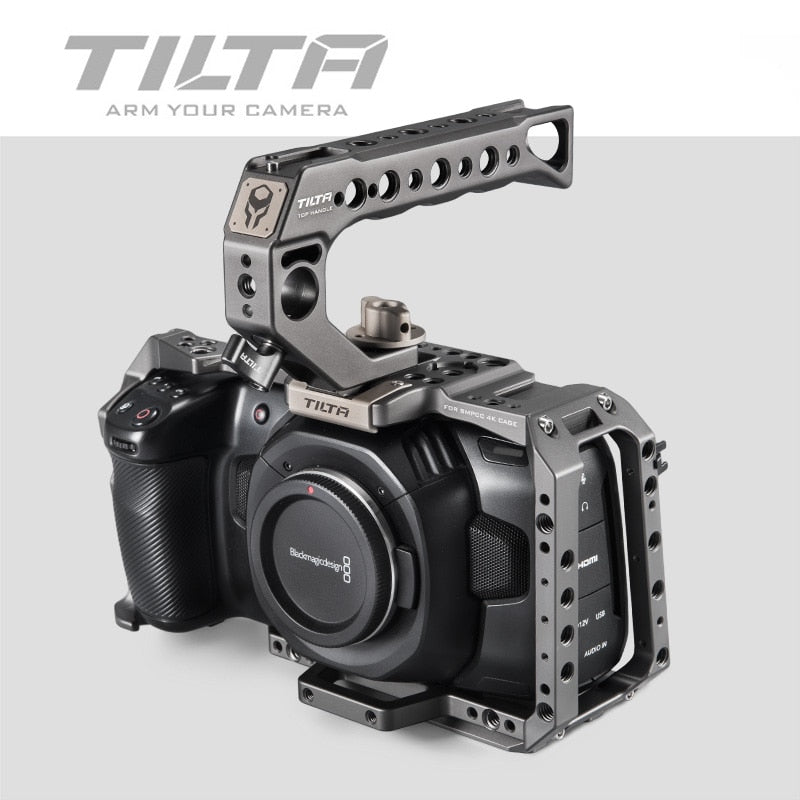 Tilta BMPCC 4K 6K Cage TA-T01-B-G Tactical finished or Gray Full Cage SSD Drive Holder Top Handle for BlackMagic BMPCC 4K 6K