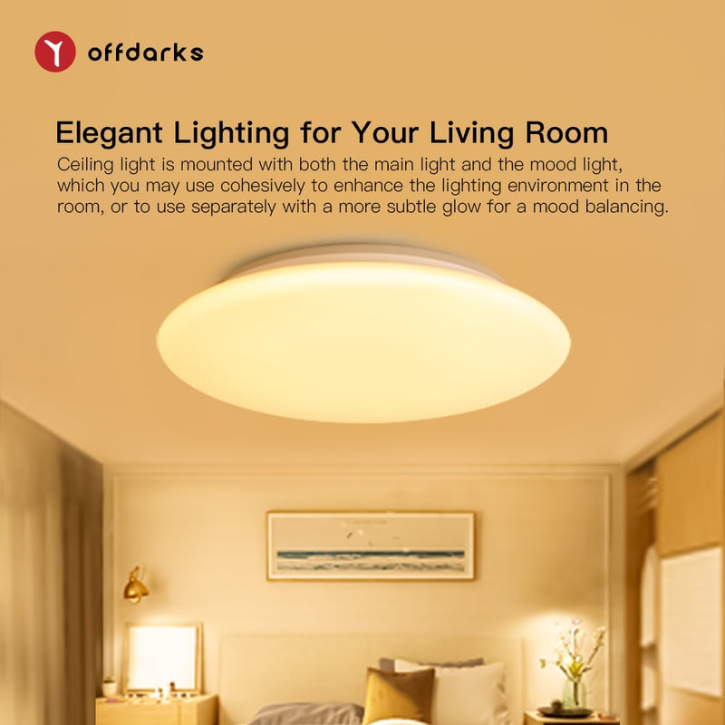 Luz de techo led inteligente OFFDARKS, compatible con Alexa/Google Home, atenuación RGB con Control de voz WiFi, para cocina, sala de estar y dormitorio