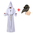 Plague Doctor Christ Costumes Men Monk Cosplay Plague Doctor Mask Steampunk Robe Priest Horror Wizard Halloween Witch  Women