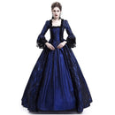 Adult Woman Palace Court Princess Dress Thin Elegant Ball Gown Square Collar Lace Halloween Costumes Renaissance Medieval Dress