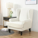 Wing back Chair Cover Jacquard Spandex Stretch Slipcovers for office Chairs Stylish 2 Piece Set With Elastic Band