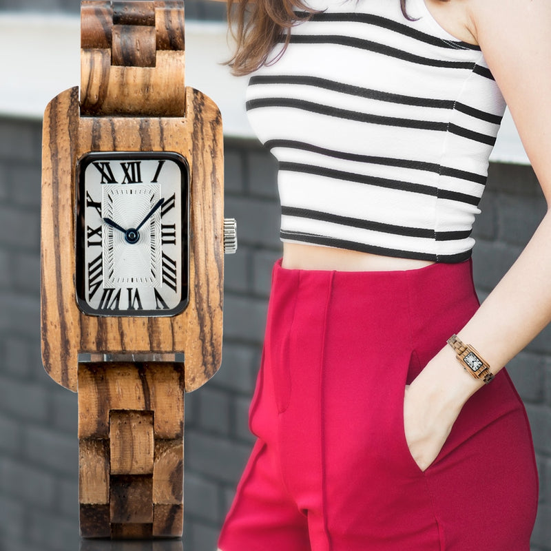 BOBO BIRD Wood Watches for Women Bamboo Zebra часы женские uhren damen Quartz Ladies FaWatches zegarek damski in Wood Box