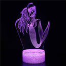 Beautiful Disney Mermaid Princes Ariel Cartoon LED Night Light Children Kids LED Nightlamp Girls Gifts 3d Decorative Table Lamp