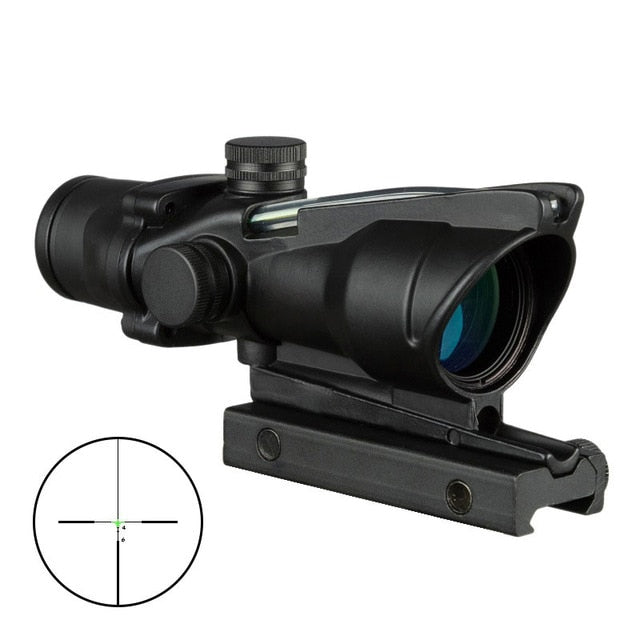 4X32 Hunting Riflescope Real Fiber Optics Grenn Red Dot Illuminated Etched Reticle Tactical Optical Sight