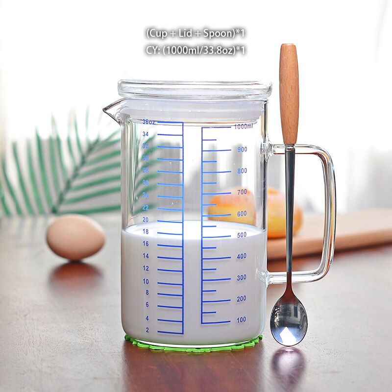 250/500ml Glass Measuring Cup Milk Jug Heat Resistant Glass Cup Measure Jug Creamer Scale Cup Tea Coffee Pitcher Microwave Safe