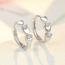 Personality Sweet Heart Hoop Earrings Jewelry Clear Micro CZ Zircon   Earring for Women Girl brincos Bijoux