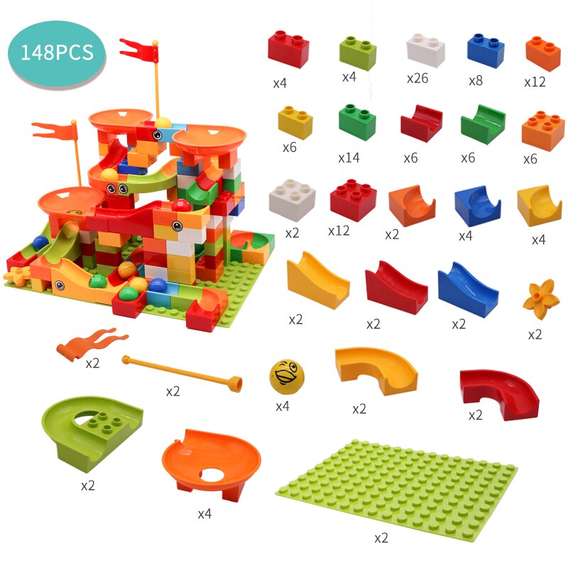 Big Size Assembly Blocks Marble Race Run Maze Ball Building Blocks Funnel Slide Building Bricks Toys For Children Kid Gifts