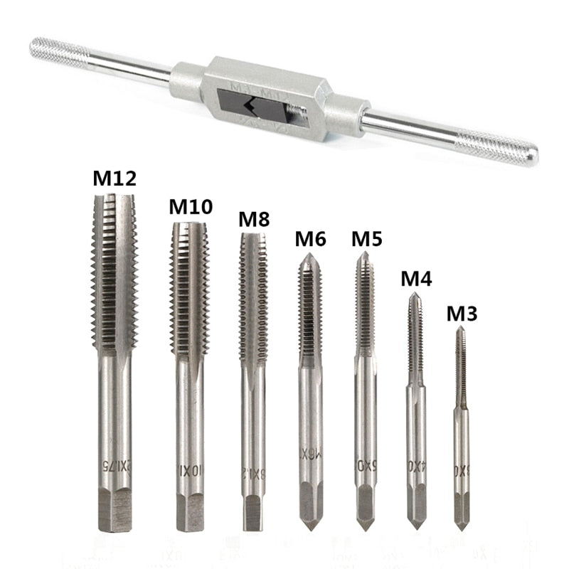 Tap And Die Set 8/20/40pcs Tap Wrench Threading Tools Metric/Imperial Hand Tapping Tools For Metalworking Screw Thread Tap Die