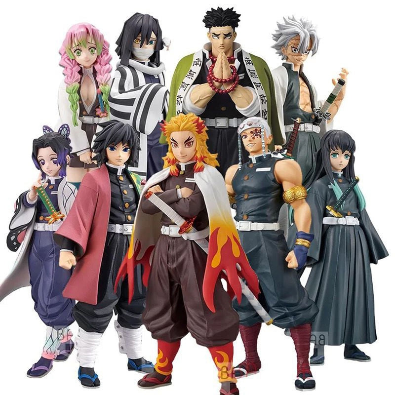 Anime Demon Slayer Figure Kamado Tanjirou Nezuko Action Figures PVC Model Toys Zenitsu Figurine Inosuke Kimetsu No Yaiba Figura