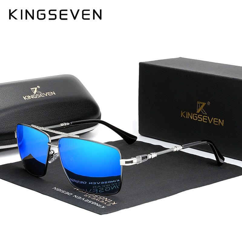 KINGSEVEN 2020 Neue Herrenbrille Struktur Design Tempel Sonnenbrille Marke Polarisierte Damen Edelstahl Material Gafas De Sol