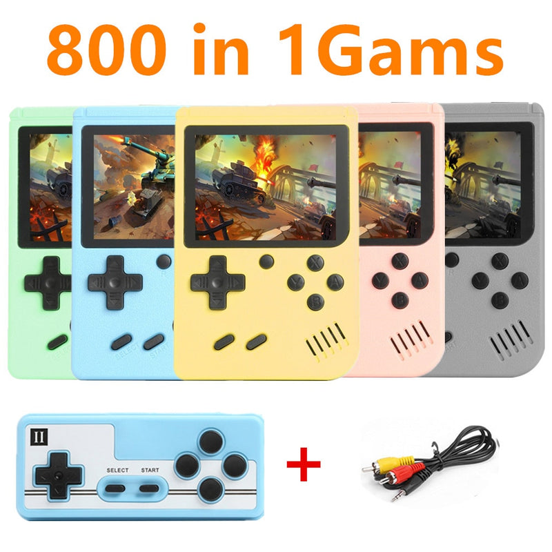 800 in 1 Spielen tragbare Mini-Videokonsole im Retro-Stil, tragbarer Gameboy-8-Bit-3,0-Zoll-Farb-LCD-Bildschirm GameBoy