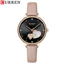 CURREN Watches Women Fashion Leather Quartz Wristwatch Charming Rhinestone Female Clock Zegarki Damskie